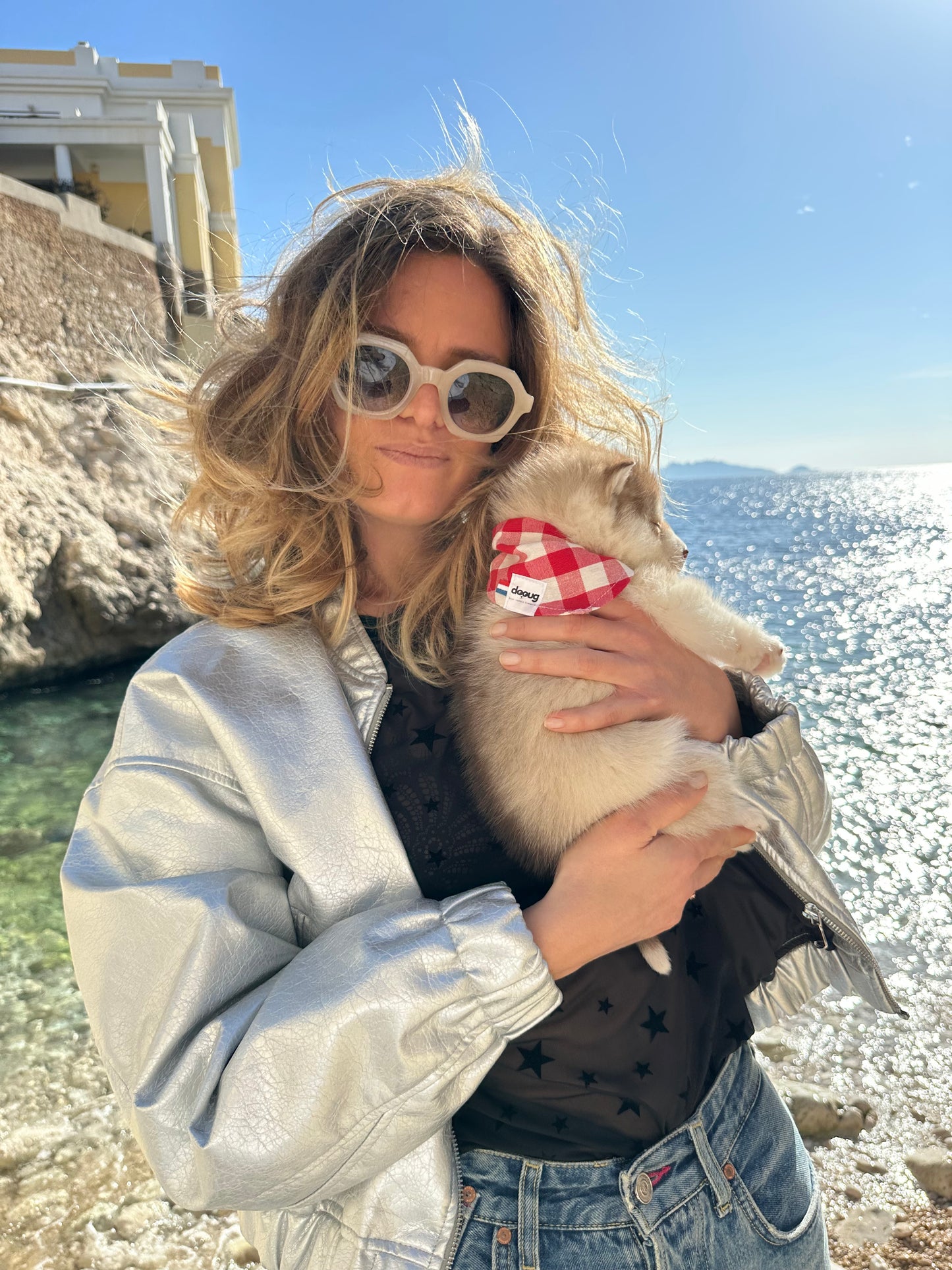 Bandana pour chien personnalisable VICHY ROUGE