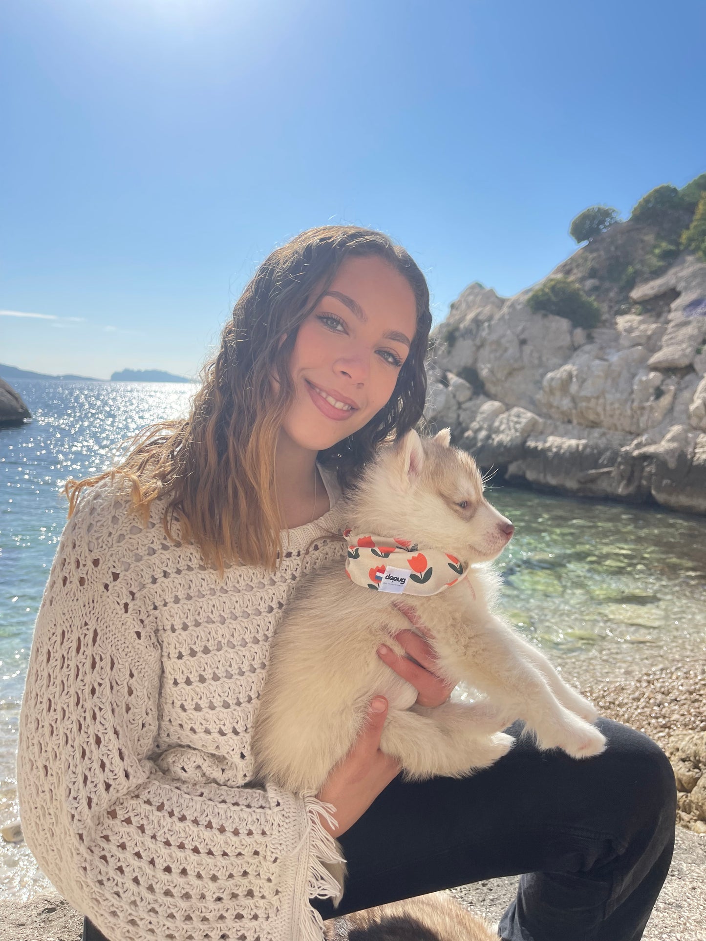 Bandana pour chien personnalisable TULIPE