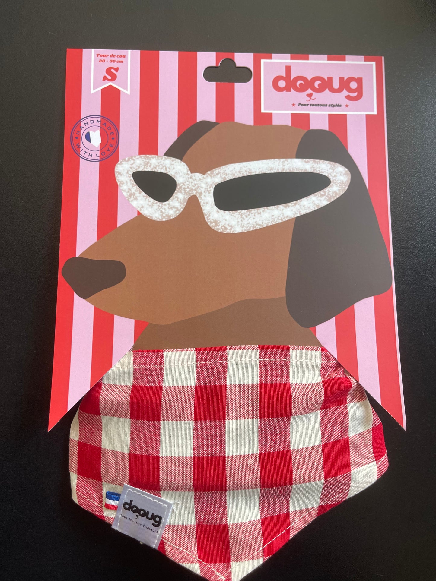 Bandana pour chien personnalisable VICHY ROUGE