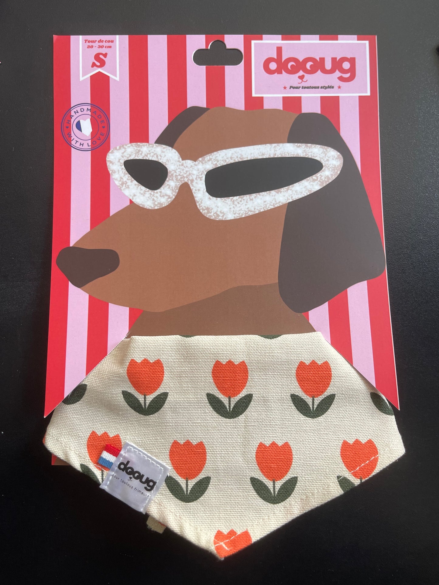 Bandana pour chien personnalisable TULIPE