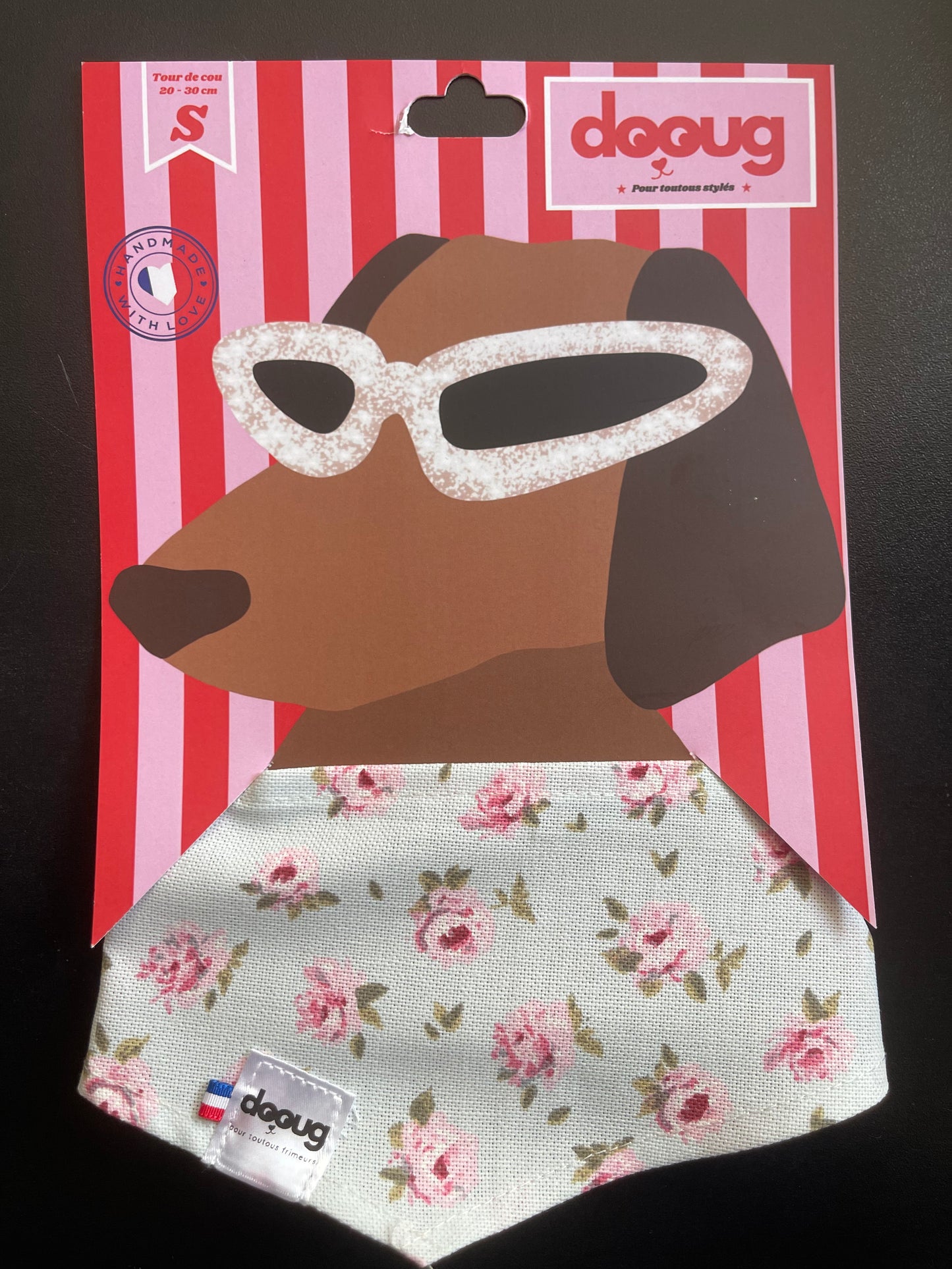 Bandana pour chien personnalisable ROSES