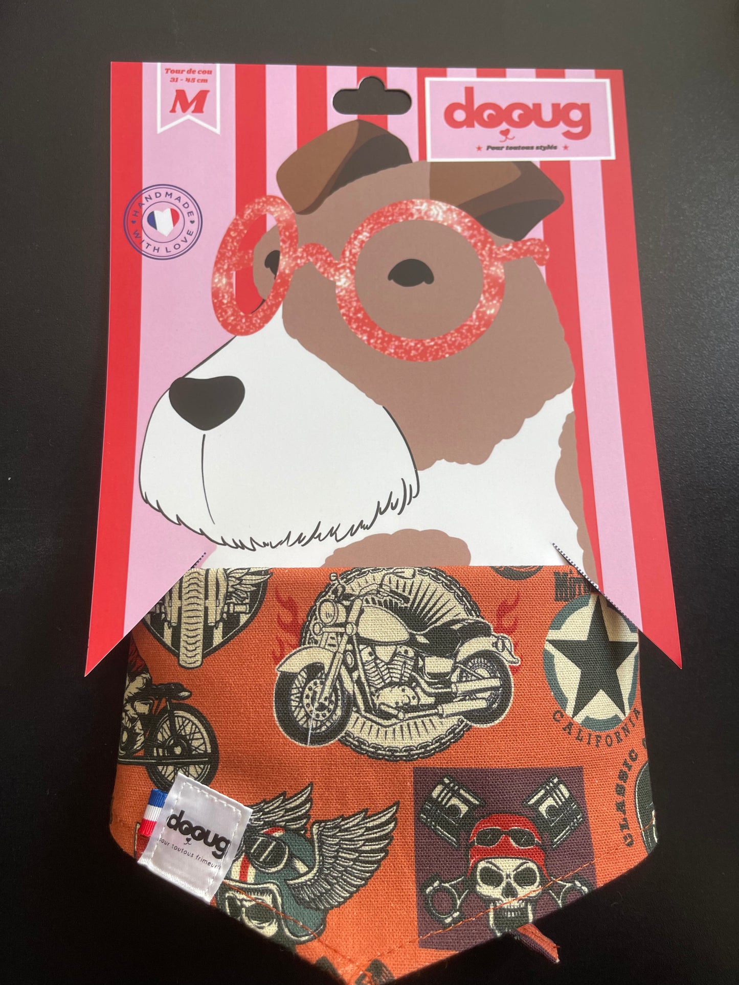 Bandana pour chien personnalisable LE MOTARD