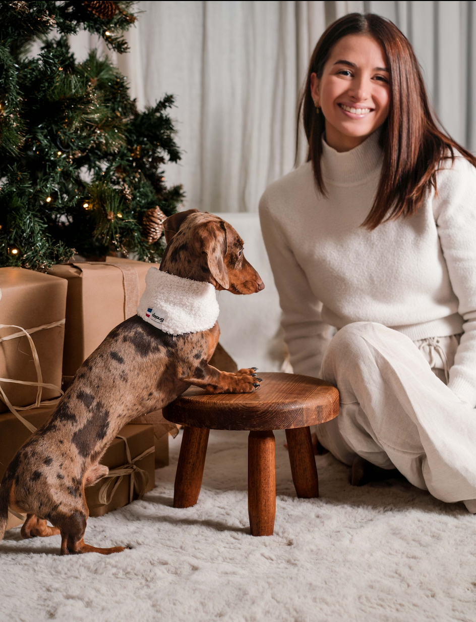Bandana pour chien bouclette écru
