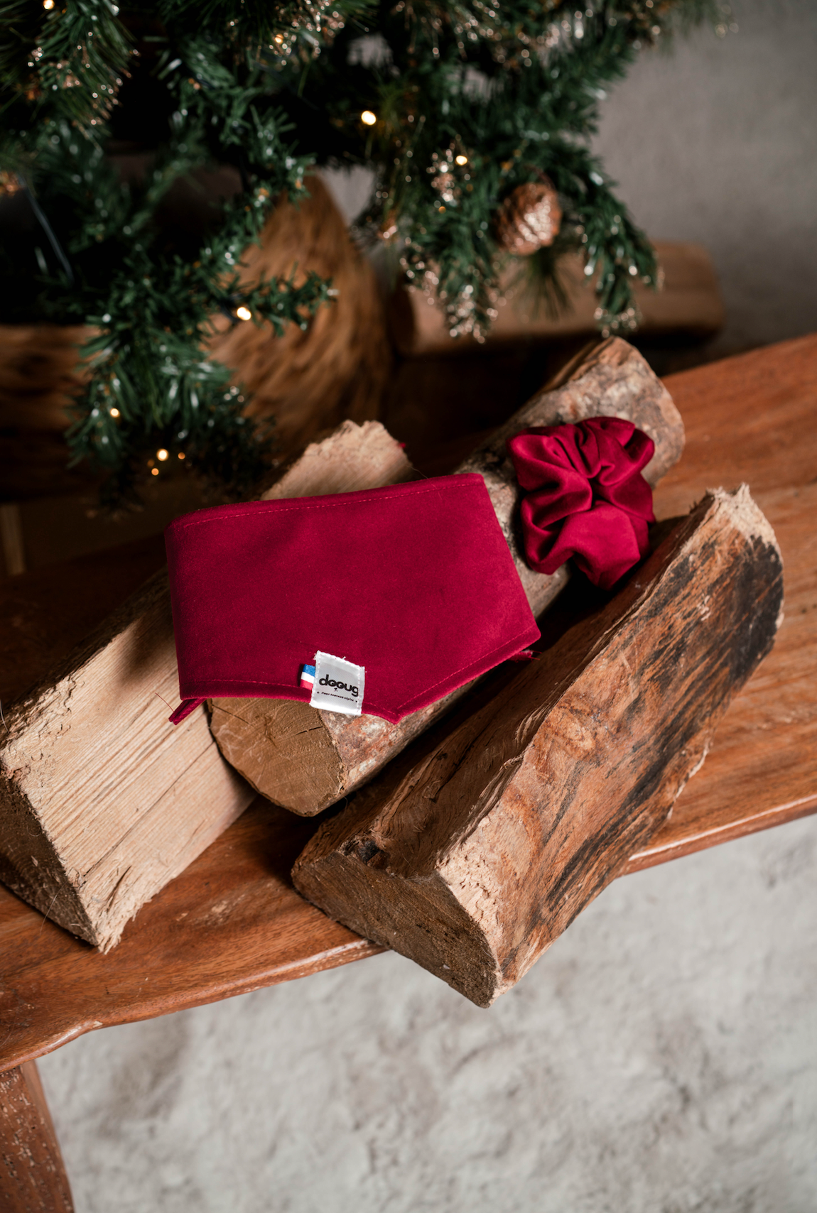 LE CHOUCHOU SCRUNCHIE VELOUR ROUGE