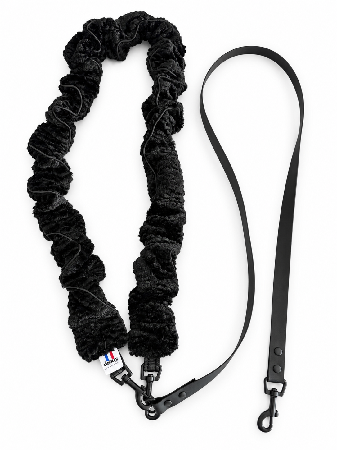 LAISSE MULTI-POSITIONS FROUFROUS FOURRURE NOIRE