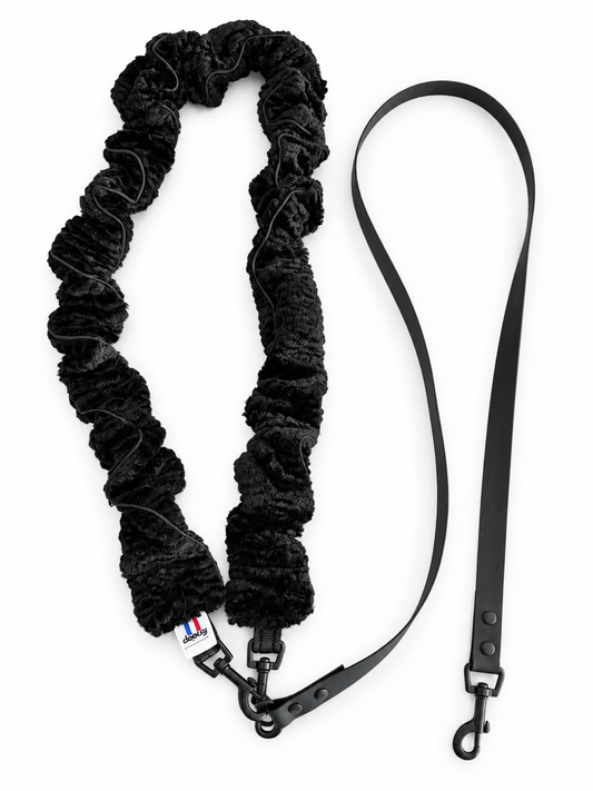 LAISSE MULTI-POSITIONS FROUFROUS FOURRURE NOIRE