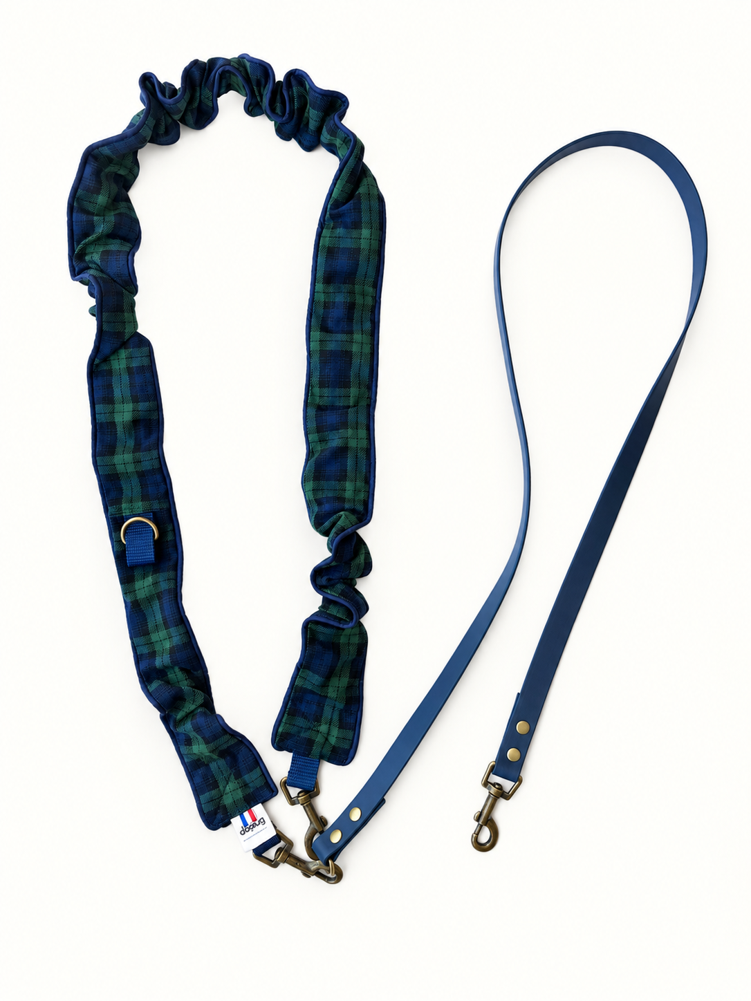 LAISSE MULTI-POSITIONS FROUFROUS TARTAN VERT MARINE