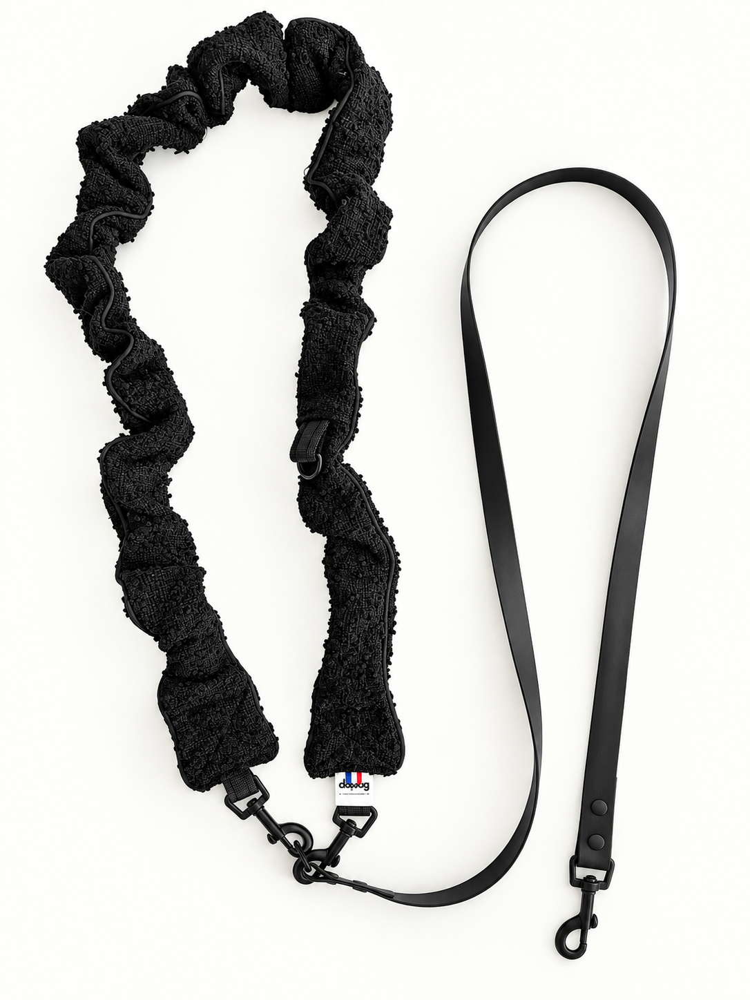 LAISSE MULTI-POSITIONS FROUFROUS TWEED NOIR