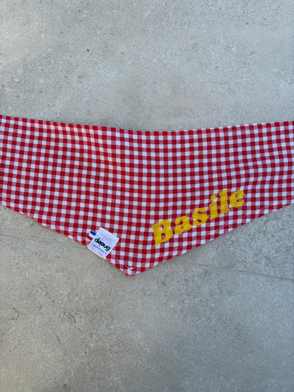 Bandana pour chien personnalisable VICHY ROUGE