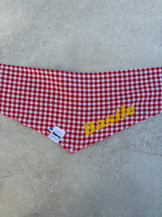Bandana pour chien personnalisable VICHY ROUGE