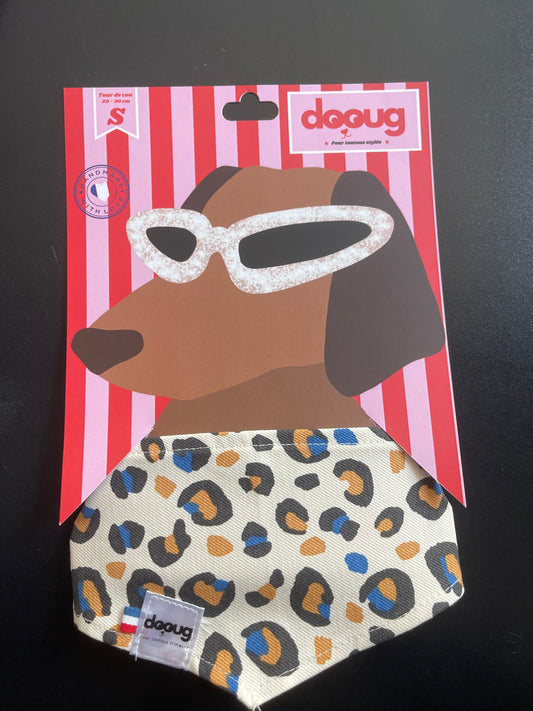 Bandana pour chien personnalisable LEOPARD BLEU