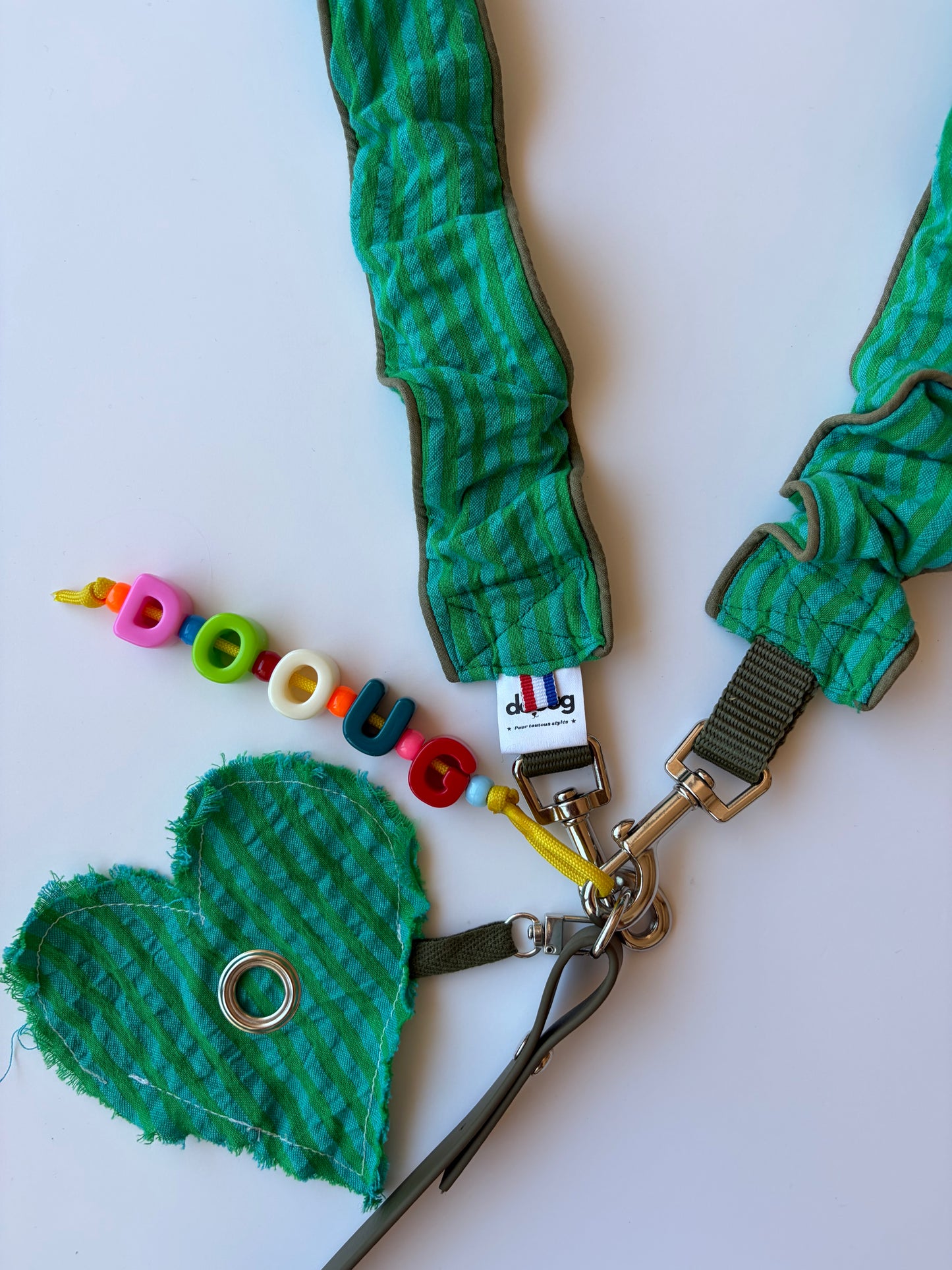 LAISSE RAYÉ TURQUOISE ET VERT