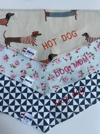 Bandana pour chien à message Hot Dog