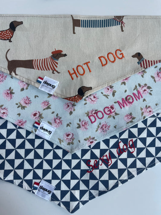 Bandana pour chien à message  ALLEZ L'OM