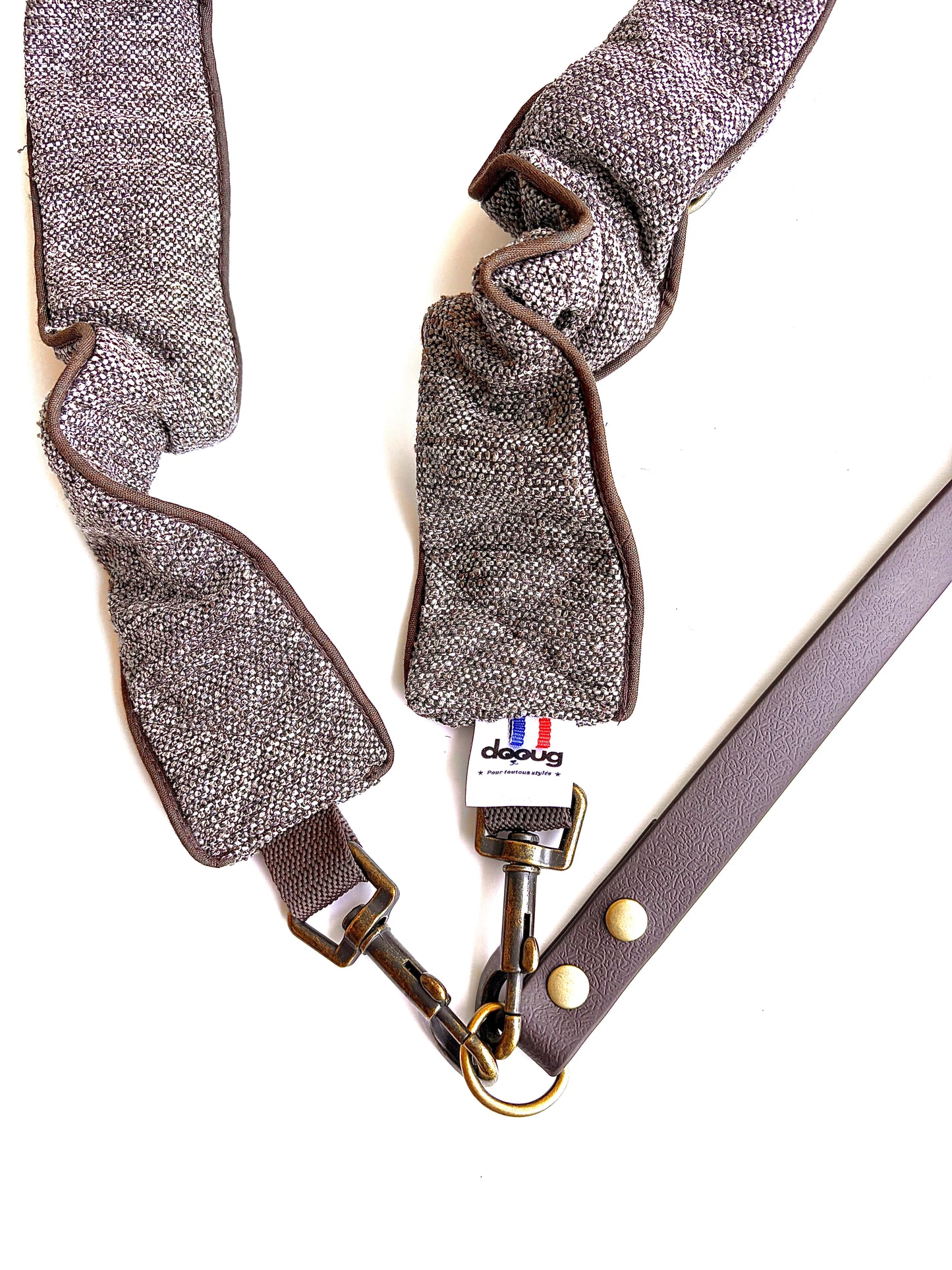 LAISSE MULTI-POSITIONS FROUFROUS CHINÉ MARRON