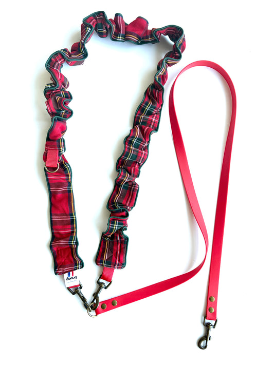 LAISSE MULTI-POSITIONS FROUFROUS TARTAN ROUGE ET VERT