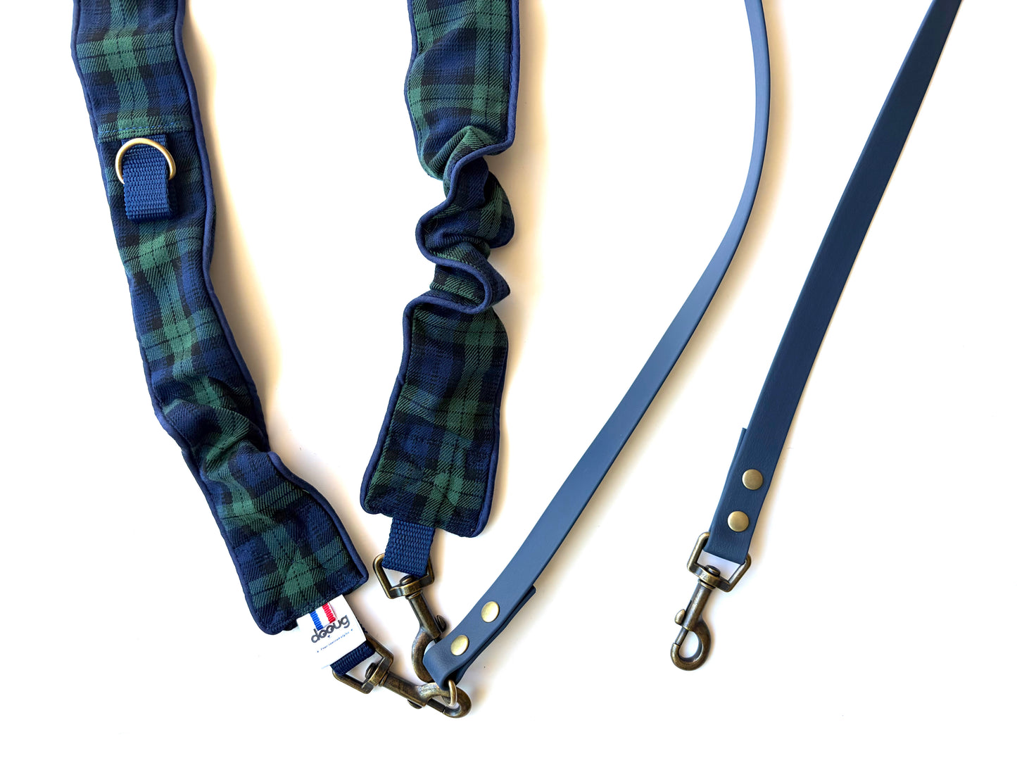 LAISSE MULTI-POSITIONS FROUFROUS TARTAN VERT MARINE