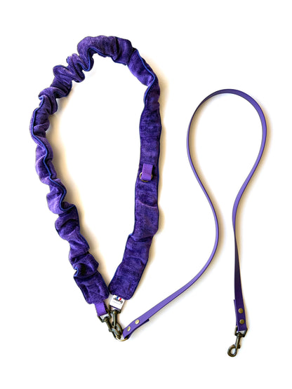 LAISSE MULTI-POSITIONS FROUFROUS VELOURS VIOLET