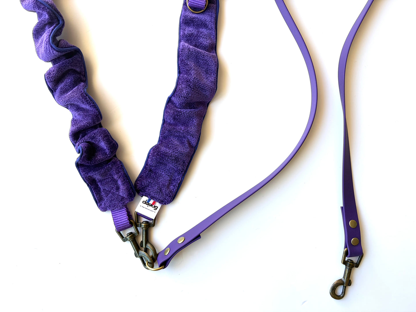 LAISSE MULTI-POSITIONS FROUFROUS VELOURS VIOLET