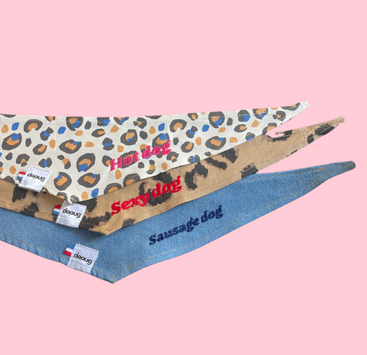 Bandana pour chien à message Hot Dog